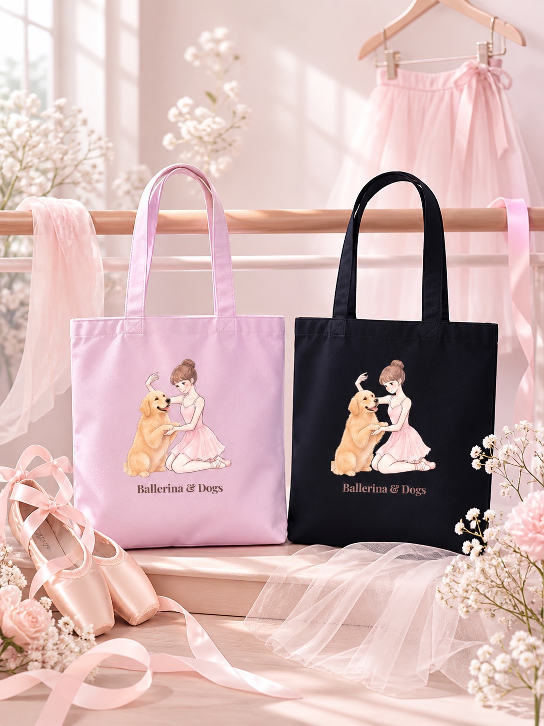 Ballet & Dogs トートバッグ